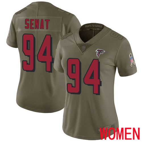 Atlanta Falcons Limited Olive Women Deadrin Senat Jersey NFL Football #94 2017 Salute to Service